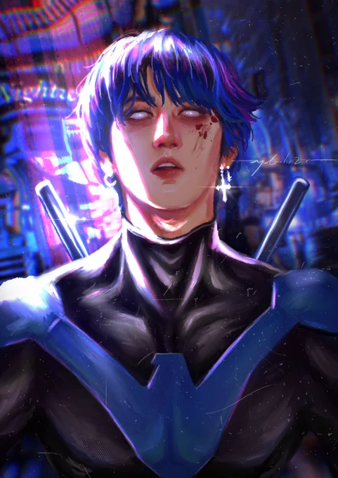 han jisung as nightwing   #HAN #Nightwing #한 #straykids #스트레이키즈 #거미줄 #straykidsfanart