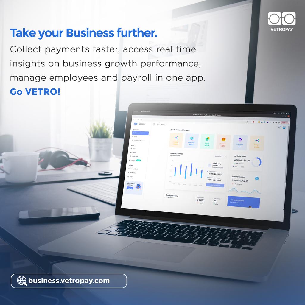 Take your Business further with VetroPay. Collect payments faster, access real time insights on business growth performance, manage employees and payroll. 

Go VETRO!

business.vetropay.com/payroll

#payments #payroll #hr #startups