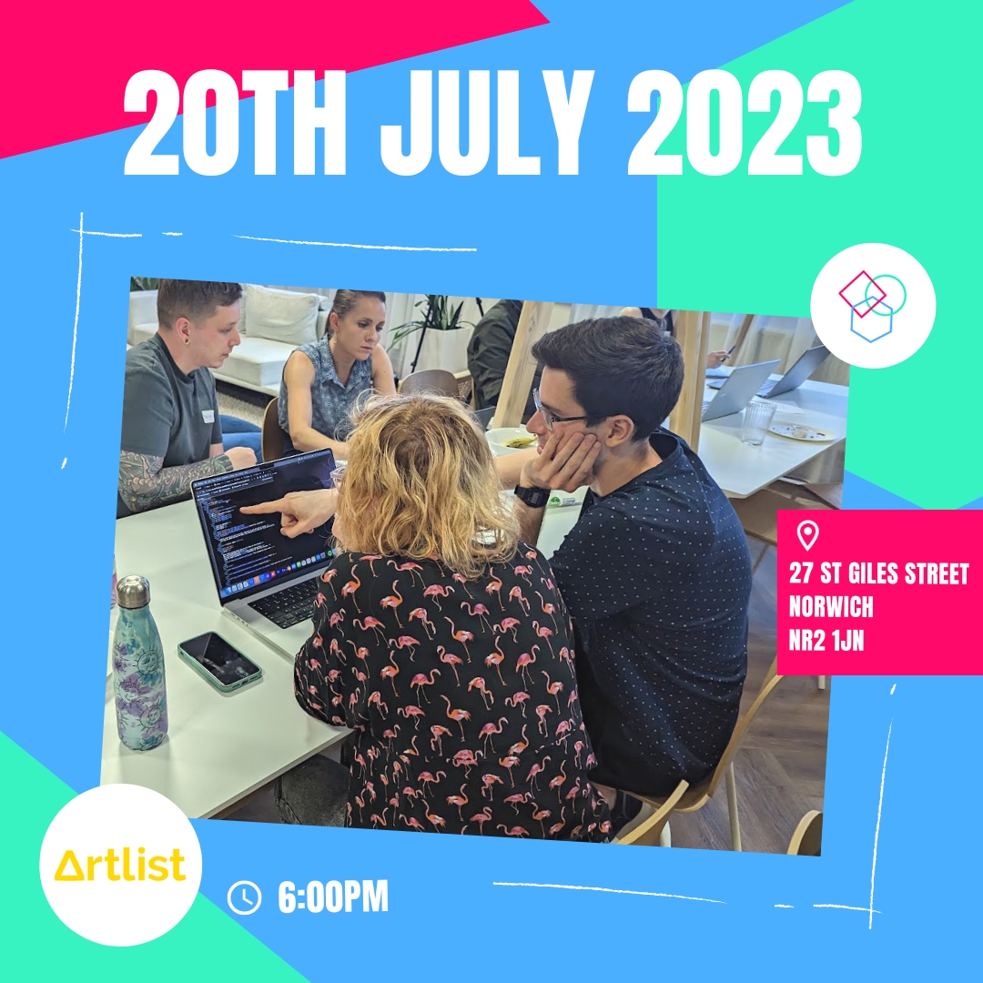 codebarNorwich's tweet image. Not long to go! See you all at the @Artlist_io office on Thursday for our next @codebar Norwich event! 🍕🍫
Go to codebar.io/norwich to register 📝
#Coding #bootcamp #womenintech #minoritiesintech
