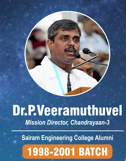 EdwiselyIndia's tweet photo. Thrilled to have @SairamInstitute as our esteemed client!๐
A special shout-out to one of their brilliant alumni, Dr.Veeramuthuvel, who is leading the Chandranyaan -3 as the Mission Director.๐โจ
#chadrayan3 #Chandrayaan3Launch #srisairamengineercollege #edwisely https://t.co/Iu2YlZxwPK