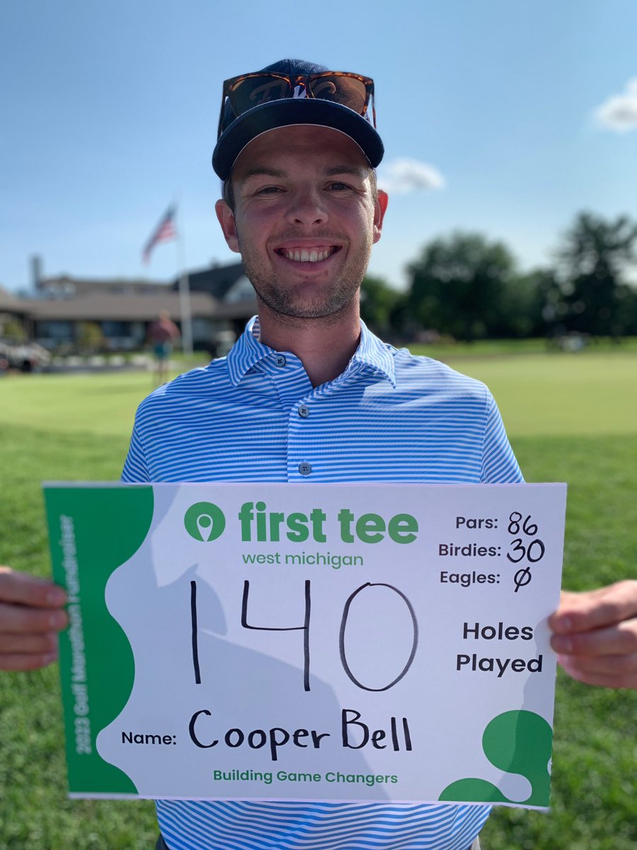 Yesterday I was able to play as many holes as I possibly could in one single day! Got in 7.77 rounds of golf, thank you to everyone who donated for this cause! <a href="/FirstTee/">First Tee</a>