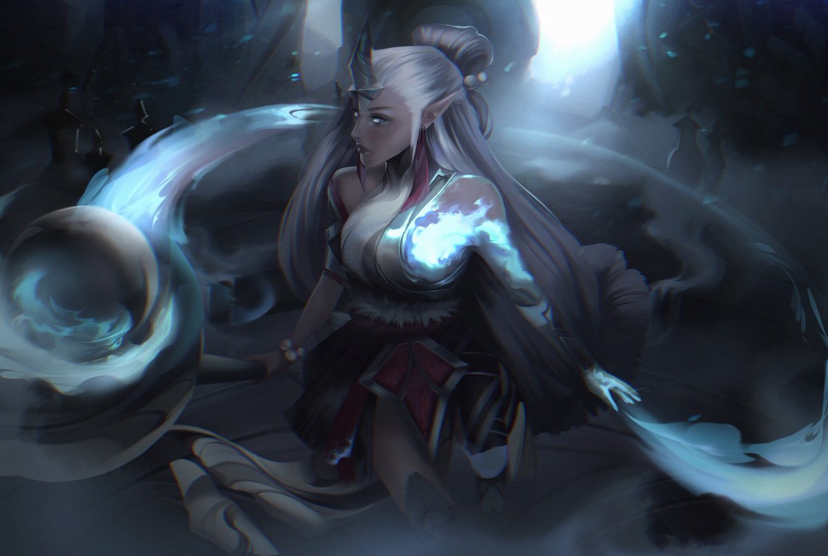 Snow Moon Soraka. It was sooo much fun working on it!!!
Speedpaint available on my TikTok:
tiktok.com/@bakamitaix/vi…
#ArtofLegends  #LeagueOfLegends #soraka #snowmoon #fanart #concept #illustraion #character