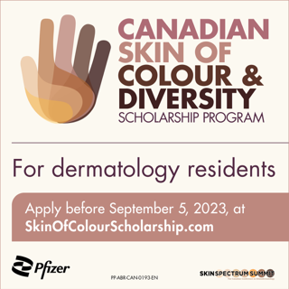 SkinSummit's tweet photo. Introducing the Canadian Skin of Colour &amp; Diversity Scholarship, supported by Pfizer Canada. All Canadian dermatology residents are welcome to apply before September 5th, 2023.

https://t.co/pRob9sSMo2 https://t.co/cG21f9NIaI