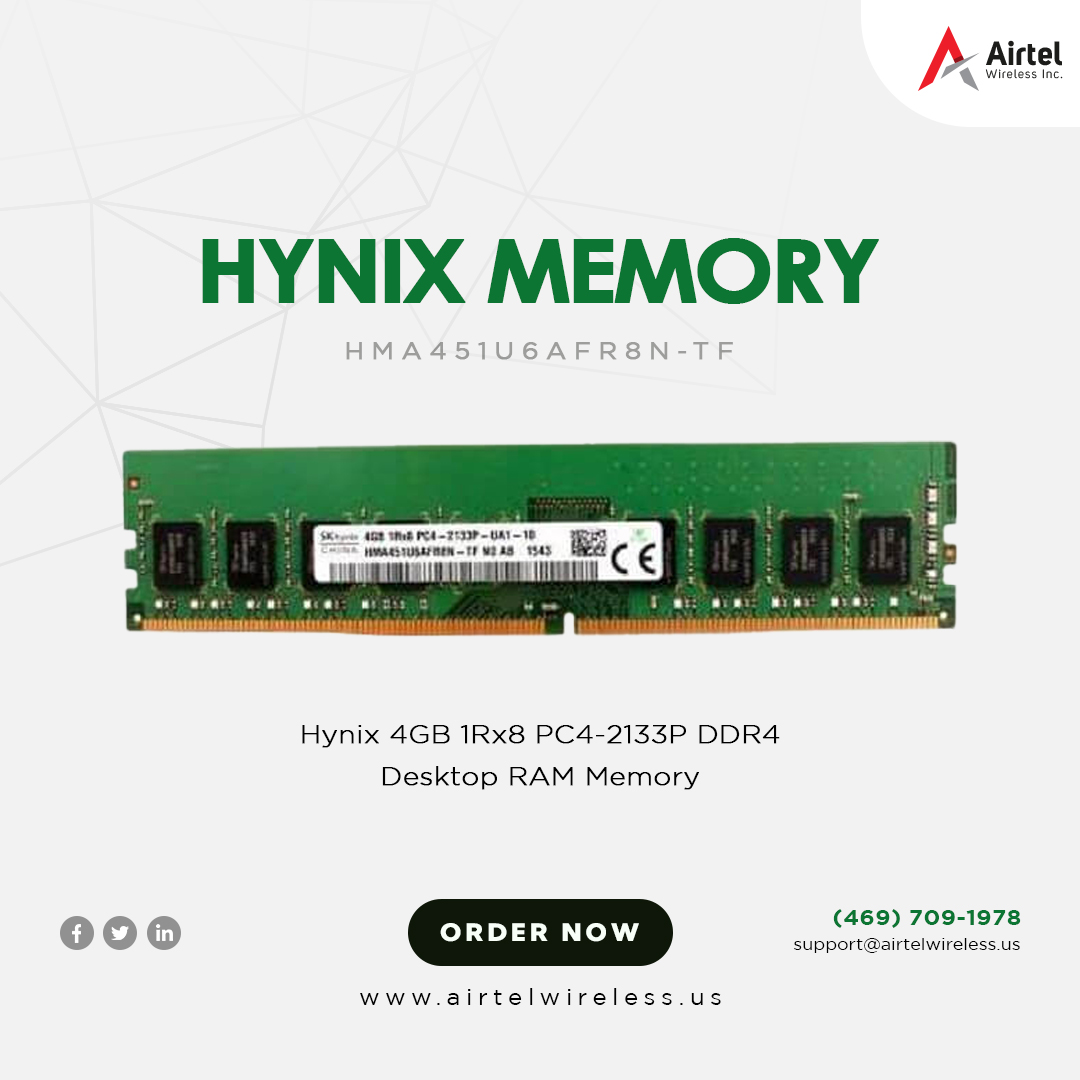 airtel_wireless's tweet image. Upgrade your computer&apos;s speed and tackle any task with ease! 💪💻💨

Check out the Hynix 4GB Desktop Memory and say goodbye to sluggish performance. 🚀🔥

Purchase Here:
airtelwireless.us/shop/hma451u6a…

#desktopmemory #upgrade #ecommercebusiness  #ProductivityBoost #airtelwirelessinc