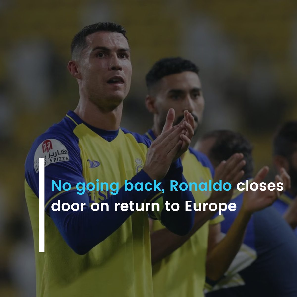 Sportsmonks's tweet photo. Cristiano Ronaldo won't play in Europe again, preferring the Saudi Arabian league over MLS. He believes European leagues have declined in quality, except for the Premier League. Ronaldo claims the Saudi league is superior to MLS. #CristianoRonaldo #SaudiArabianLeague #MLS https://t.co/Ocj56GcAYJ