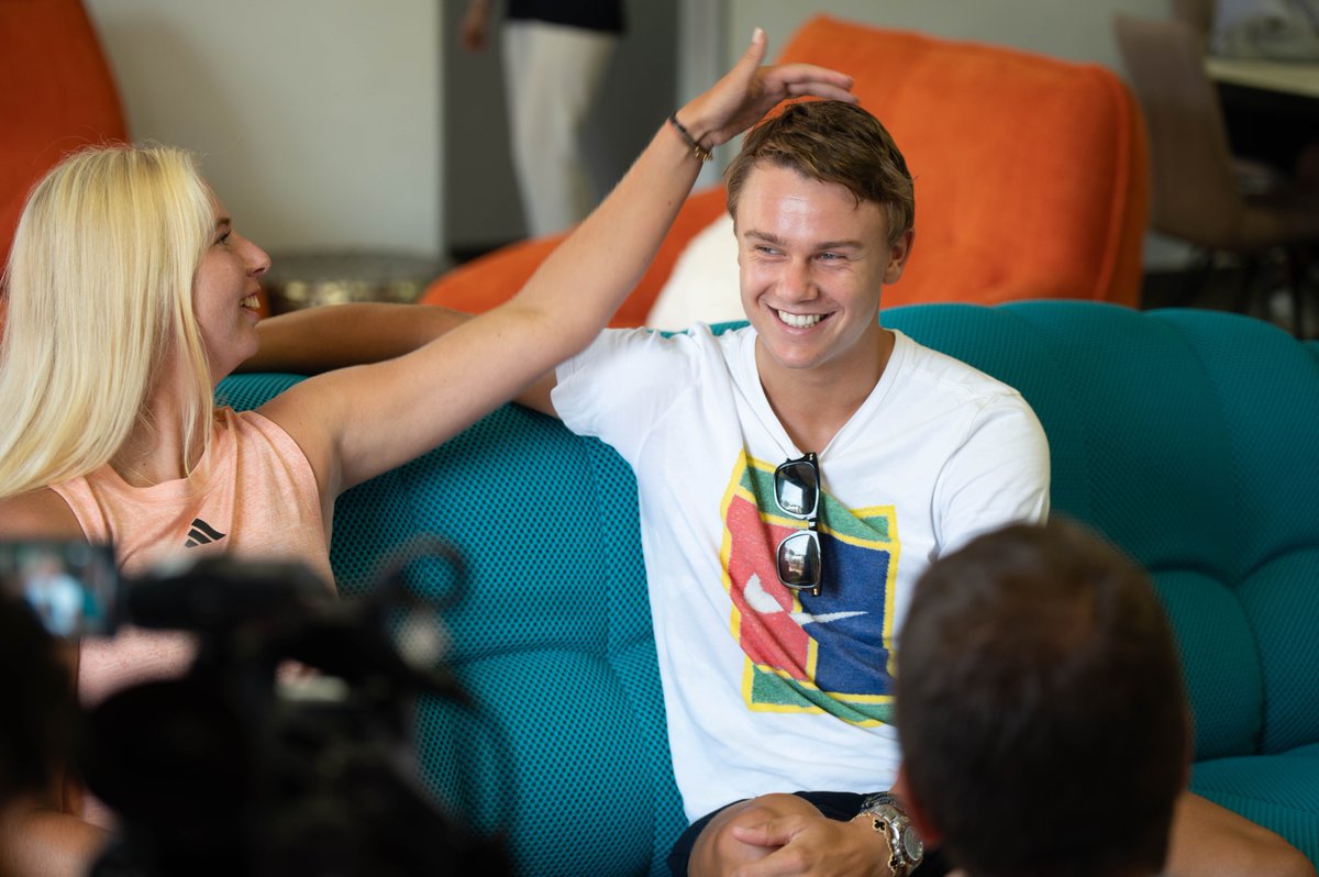 Team Denmark is in high spirits 🙌🏻

<a href="/holgerrune2003/">Holger Rune</a>  &amp; Clara Tauson will come in action tomorrow against Switzerland 🎾