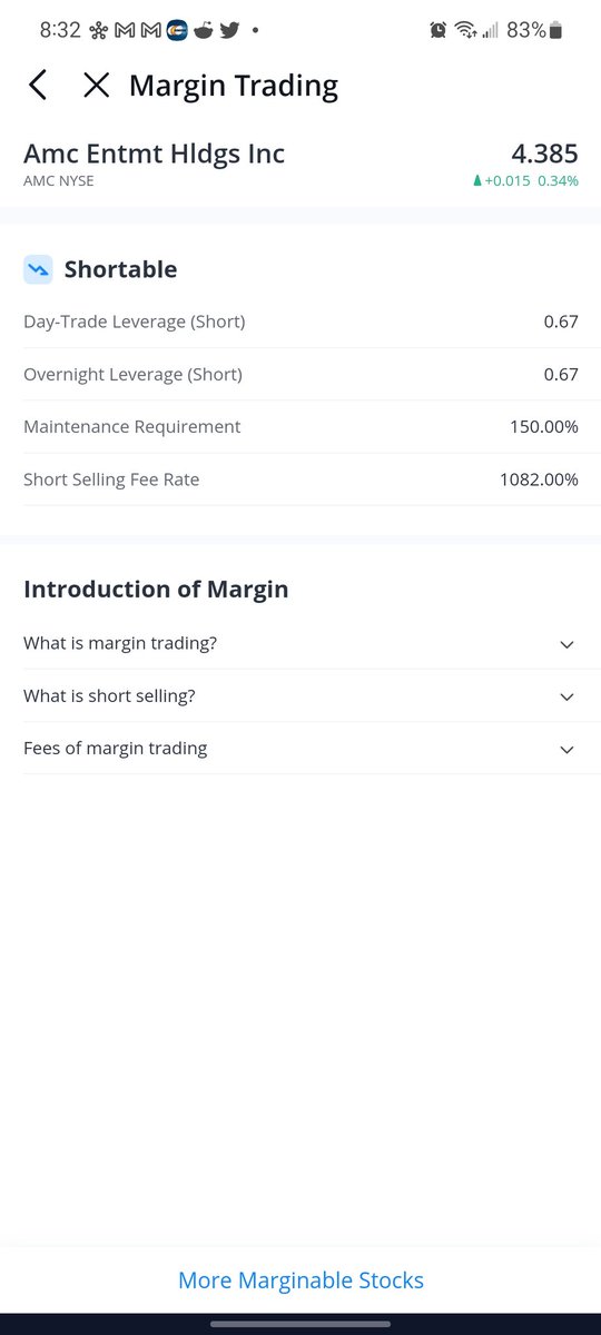 RT @AVR19671207: Ridiculous, who pays a 1082.00% to short sale a $4.38 stock. #AMC https://t.co/F9KiQKbtoG