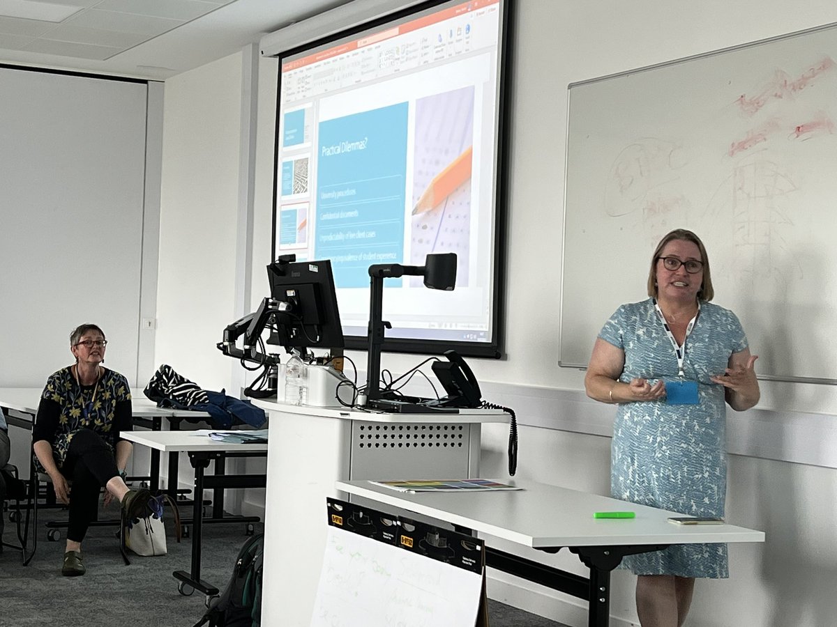 lsbu_law's tweet photo. #ENCLE Conference @LJMULaw @respartnersedu Elaine Hall &amp; Lucy Yeatman lead a fun session designing learning outcomes for clinic - discussing assessment https://t.co/yGMpQANtPa