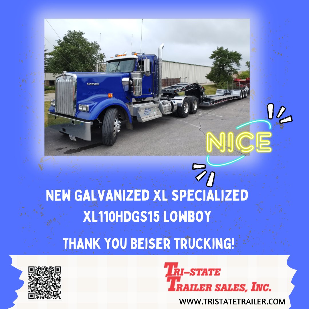 TrailersPGH's tweet photo. #lowboytrailer #heavyequipment 
#XLSPECIALIZED

Thank you Beiser Trucking for purchasing our NEW Galvanized XL Specialized XL110HDGS15 Lowboy! 
We are thrilled and beyond grateful for your valued business and know you will enjoy this one!
https://t.co/ZnCPhJZ2EU https://t.co/jCTUvGG8vy