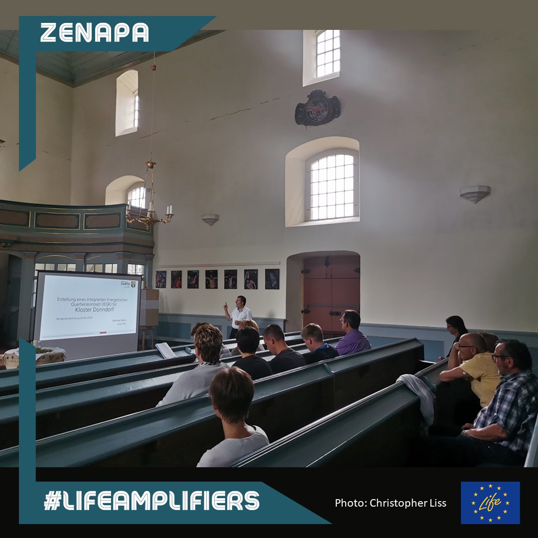 The integrated district concept for Kloster Donndorf has been developed by <a href="/E_WerkStadt/">EnergieWerkStadt</a>. One focus is the possible construction of a local heating network. On 29/06, the inhabitants were presented results of the study. @naturstiftung David #ZENAPA <a href="/LIFEprogramme/">LIFE Programme</a> #LIFEAmplifiers