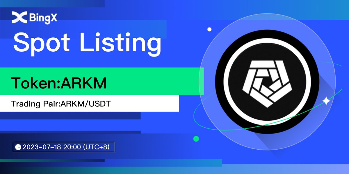 📢 Spot New Listing $ARKM Gets listed on #BingX! @ArkhamIntel 🔹Pair: AKRM/USDT 🔹Trading: 2023-07-18, 12:00:00 (UTC+0) Trade Now 👉 ​bingx.com/en-us/spot/ARK… $100 in AKRM #Giveaway for 5 BingX fam & this tweet: ✅ Follow @BingXOfficial & @miladymemecoin ✅ RT + Tag 3 friends