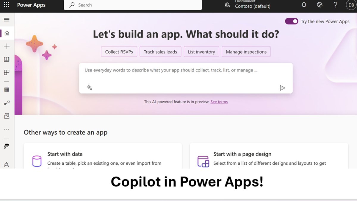 I had fun using co-pilot to easily create a new Dataverse table AND app just by explaining what I want! Talk about EASY!! Check out my first steps here in this video: Building tables and apps with human language prompts! youtu.be/UTmdibYNxGQ via <a href="/YouTube/">YouTube</a> #Dataverse #Copilot