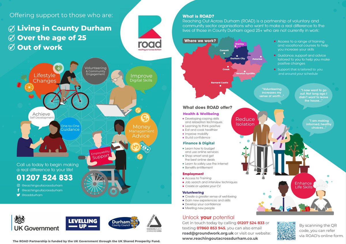 We have updated our leaflets!!! It now includes a QR code which takes you directly to our online referral form! 😆💙🌱

#outofwork #employabilitysupport #wellbeingtips