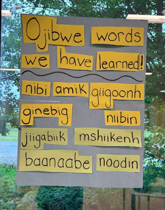 rdsbcodesummer1's tweet photo. We start each day with our morning message from Miss Eugenia.  We have learned so many new words. Miigwech, Miss Eugenia. @OntarioSLP https://t.co/hS6xCnQj48