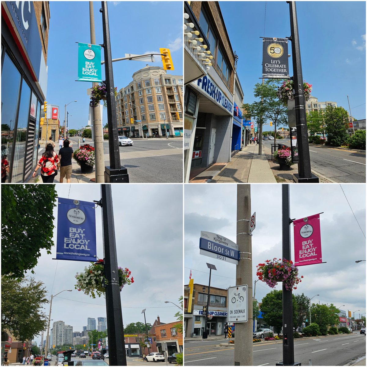 Check out our vibrant new banners! What's your favourite colour? 🖤 🤍 

#thekingswayBIA #newbanners #bloorstreetwest #southetobicoke #thekingsway