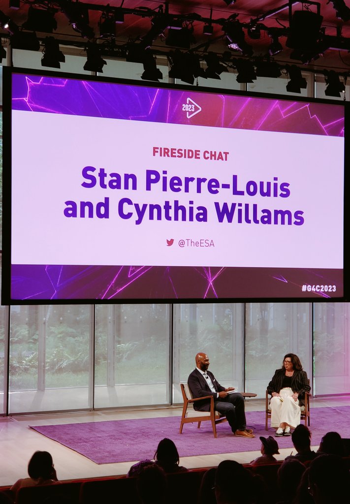 Vince Siu 🇭🇰 (@vincentsiu) on Twitter photo Fireside chat between Stan Pierre-Louis, President and CEO <a href="/theESA/">Entertainment Software Association</a>, and Cynthia Williams, President <a href="/Wizards_DnD/">Dungeons & Dragons</a> <a href="/Hasbro/">Hasbro</a>, on the power of play and impact.
Super cool to see them share the stage after hearing them separately at the Games & SDG Summit yesterday!
#G4C2023 <a href="/G4C/">Games for Change</a> Fireside chat between Stan Pierre-Louis, President and CEO <a href="/theESA/">Entertainment Software Association</a>, and Cynthia Williams, President <a href="/Wizards_DnD/">Dungeons & Dragons</a> <a href="/Hasbro/">Hasbro</a>, on the power of play and impact.
Super cool to see them share the stage after hearing them separately at the Games & SDG Summit yesterday!
#G4C2023 <a href="/G4C/">Games for Change</a>