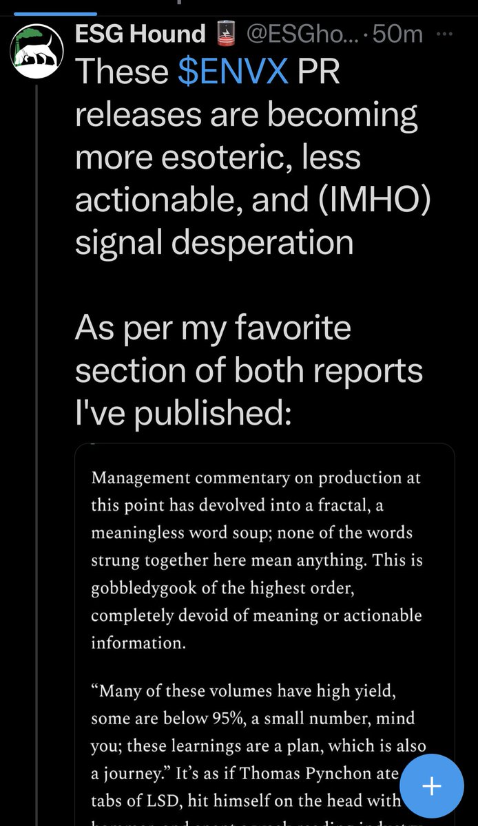🔋The Real Greg Reyes (Cuban Cannon 2.0)🔋 on Twitter " ENVX …. This