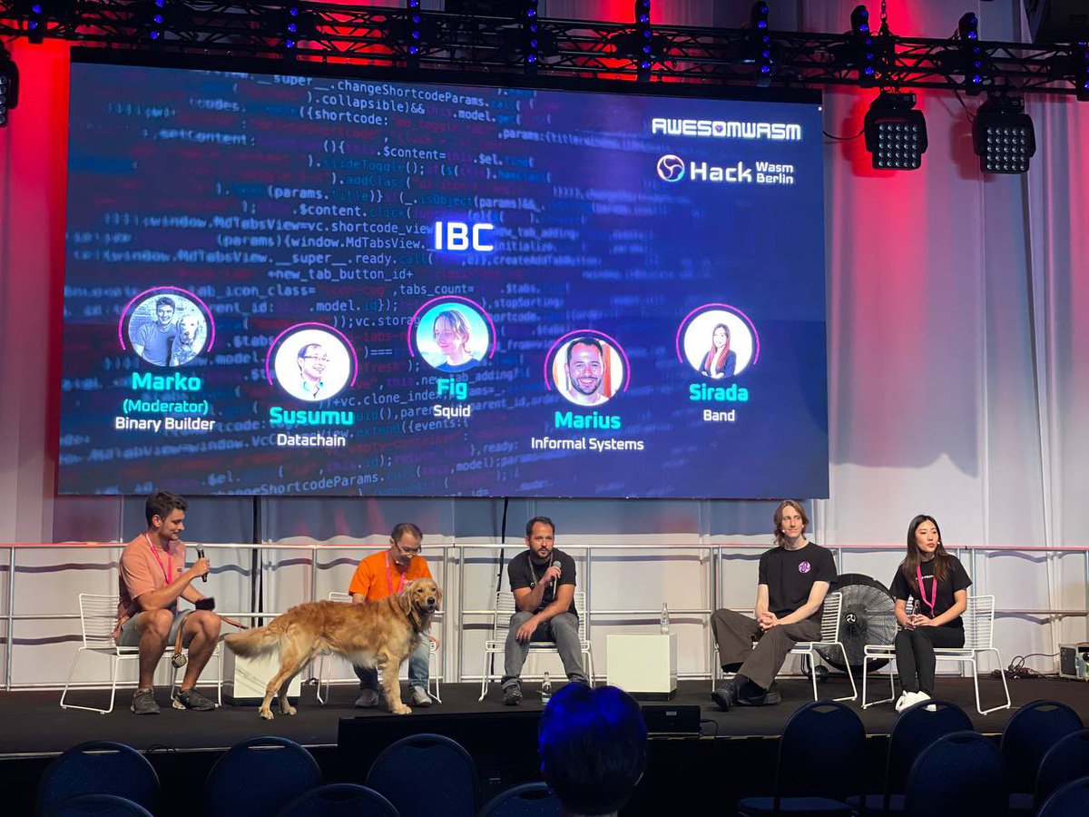 misangmadrid's tweet photo. What I really liked during @AwesomWasm &amp; #HackWasm is, dogs were on the panel stage, under the tech talk stage, and even won the hackathon! 😘🐶🐾 

Probably #Berlin thing(or German?). Anyway one more nice thing, those inclusive vibes, and why I am happy we went with Berlin 🇩🇪 https://t.co/pcEyESEgYB