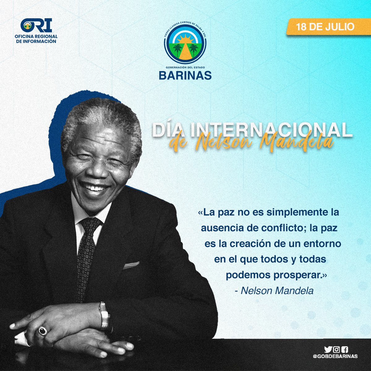 El Día Internacional de Nelson Mandela es una oportunidad para reflexionar sobre la vida y el legado de un líder que dedicó su vida a la lucha por la libertad, la igualdad y la justicia. En este día, recordamos su espíritu de reconciliación y su compromiso con la paz y DDHH