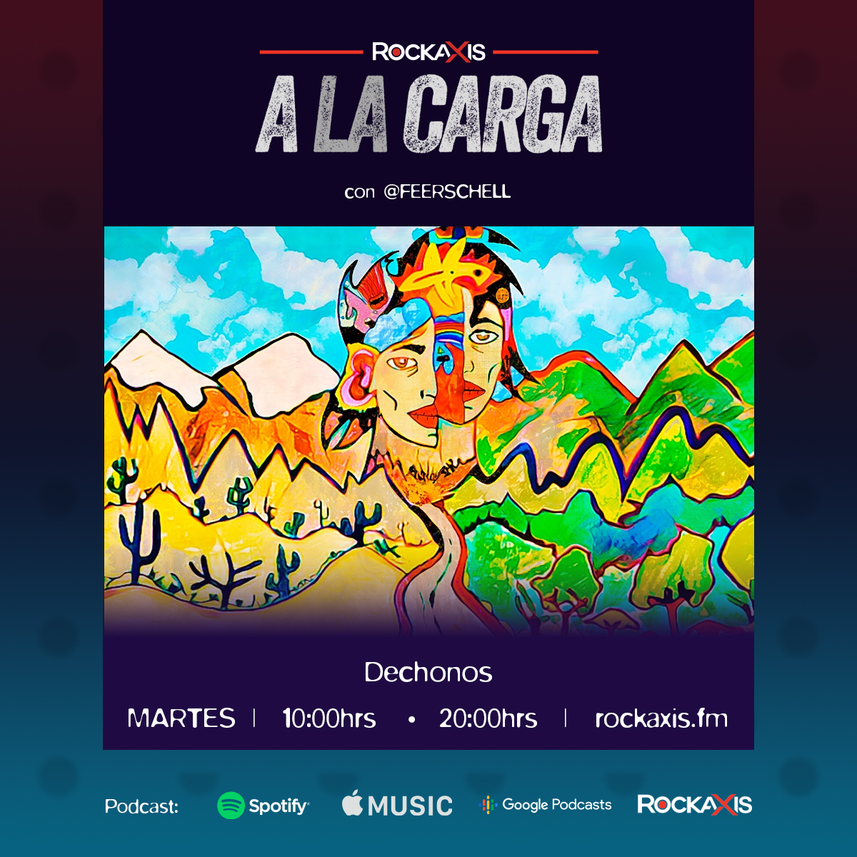 rockaxisoficial's tweet photo. Este martes volvemos con todo en A la carga. Escucharemos a Alt de facto, Lynch, @Riffmorris, @Dechonos, Los perros de Pavlov y @erickbarahonacl. Escúchalo a las 10 y 20 hrs por https://t.co/UpQaeYBpFa. Conduce: @Feerschell. https://t.co/WqebLtpQHm