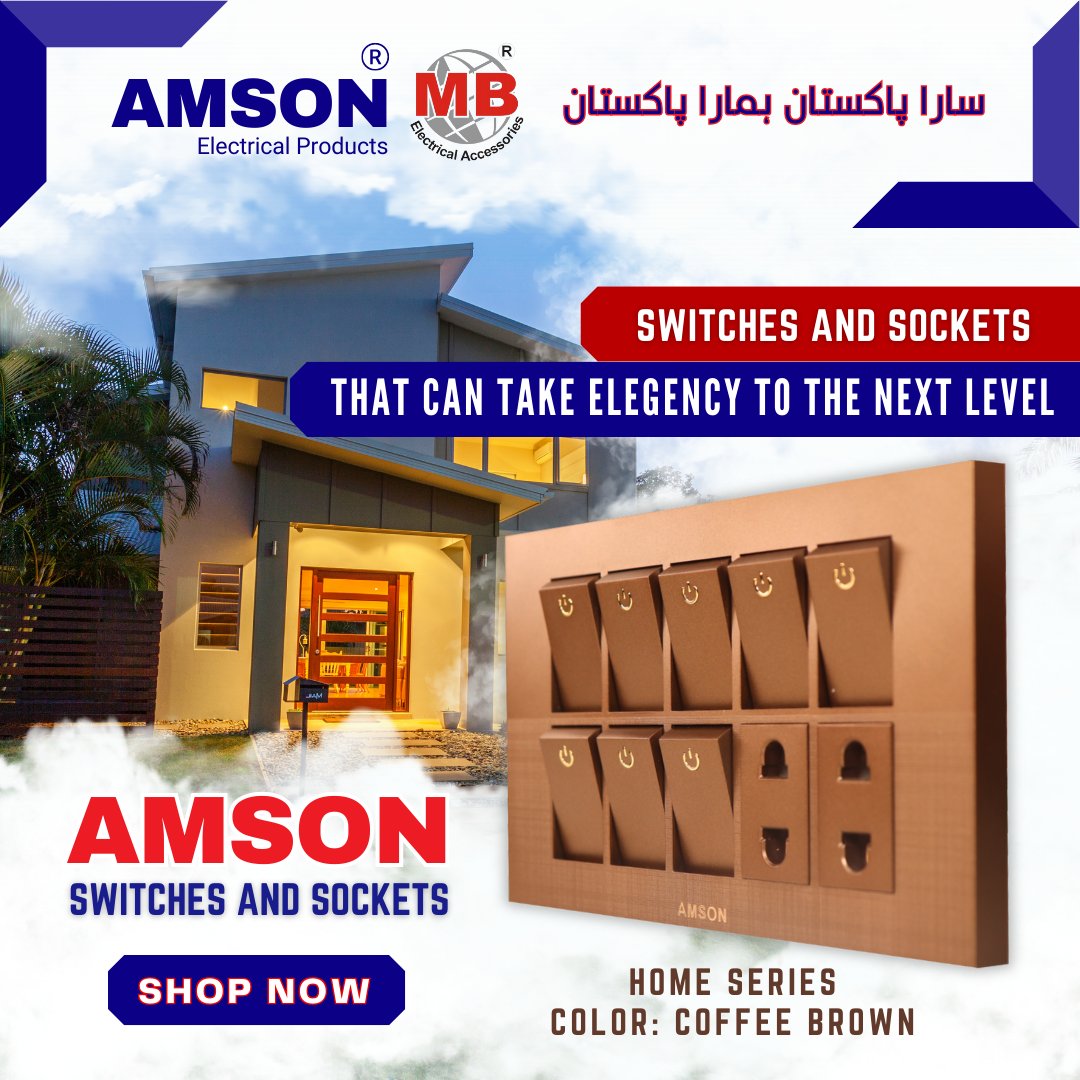 amson_electric's tweet image. AMSON Switches and Sockets are Engineered with Advanced Safety Features.
.
Contact Us: 0321 6964444 - (042)-37376135
.
#SmartSockets #IlluminateWithStyle #SwitchToStyle