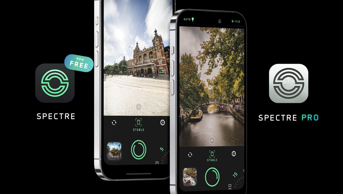Today we're announcing a big update to our other camera app: Spectre.

Two big changes today: Spectre is now free. And we're introducing Spectre Pro — a free upgrade to our users, and a free download for everyone else. spectre.cam/download