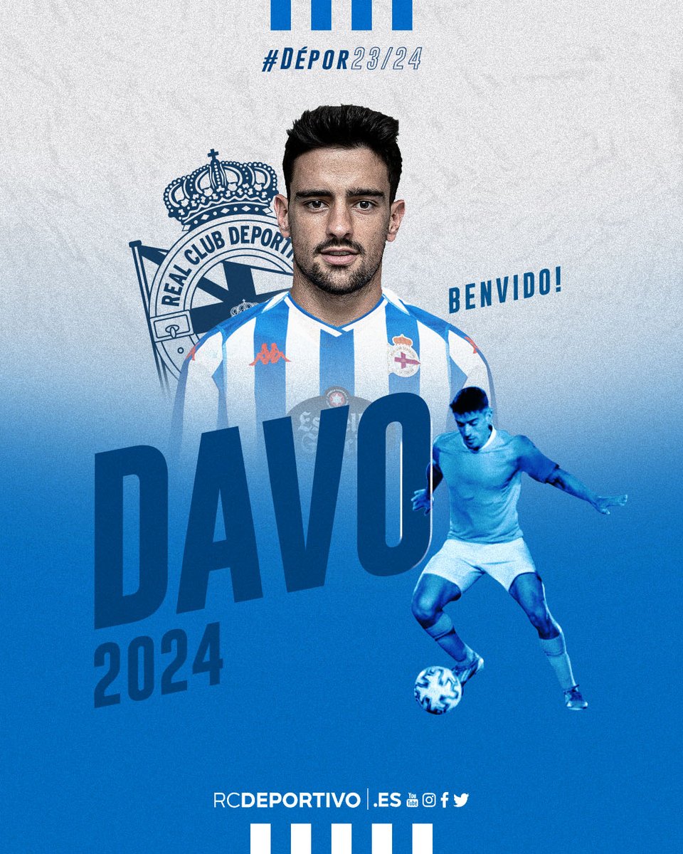 #OSNOSOS | Antonio David Álvarez 'Davo', novo xogador do #Dépor 2023-24 rcdeportivo.es/gl/novas/anton…