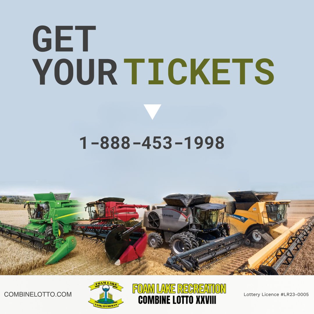 foamlakelotto's tweet photo. So, why wait? Take the plunge, embrace the excitement, and let the Foam Lake Combine Lotto be the catalyst for your dreams coming true. Secure your tickets today and let the journey begin! Good luck! 🍀🎉

#FoamLakeCombineLotto #SupportLocal #foamlake #foamlakesk #combinelotto https://t.co/hEPKD8Sxi9