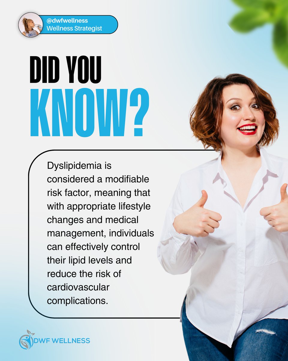 By making lifestyle changes and seeking medical guidance, you can take control of your lipid levels and safeguard against cardiovascular complications.

#dwfwellness #lipid #fat #wellness #CholesterolControl #CardiovascularHealth #DyslipidemiaManagement #HeartHealth #georgia