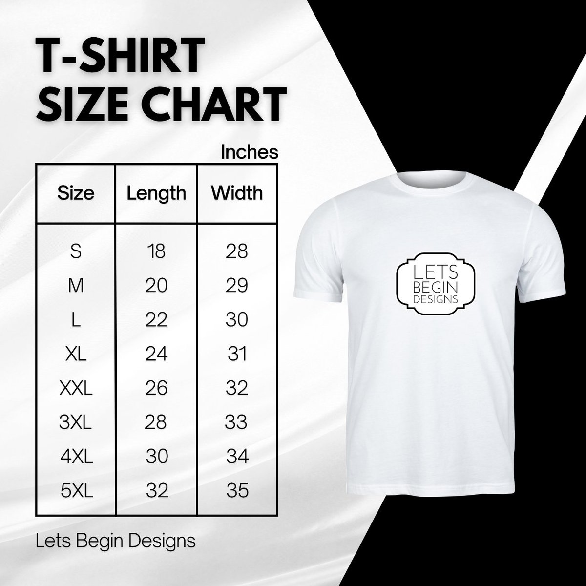 LetsBeginDes's tweet image. Find your perfect fit with our Size Chart for the ultimate t-shirt collection! 📏👕 From small to plus sizes, we&apos;ve got you covered. Join us in providing comfort and confidence with our inclusive sizing options! ❤️✨

 #SizeChart #PerfectFit #TShirtCollection #SizeGuide \