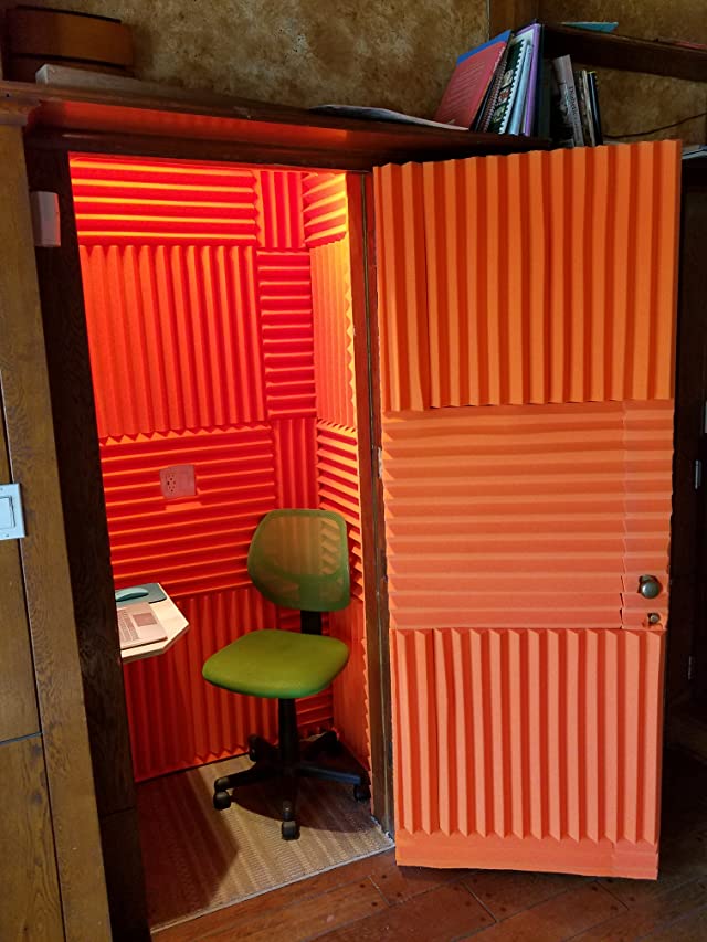 Ralph Cole Jr. upgraded his booth with our two-inch thick acoustic foam wedges! What a lovely little vocal booth for recording voiceovers! So funky and cozy! . SHOP NOW: ow.ly/iFKC50MbLla . #vocalbooth #vocalbooths #acoustictreatment #acoustics #recordingstudio