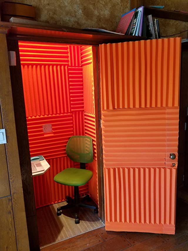 SoundAssured's tweet photo. Ralph Cole Jr. upgraded his booth with our two-inch thick acoustic foam wedges! What a lovely little vocal booth for recording voiceovers! So funky and cozy!
.
SHOP NOW: https://t.co/jD3pbjsmbi
.
#vocalbooth #vocalbooths #acoustictreatment #acoustics #recordingstudio https://t.co/mV6HsxrvOk
