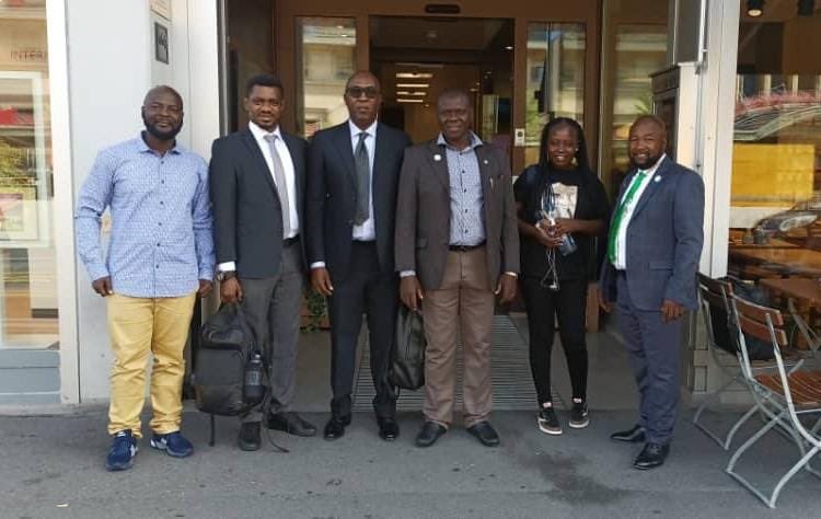 OlympicLeone's tweet photo. Five-man dele from @OlympicLeone today start a 3-days work visit at the @iocmedia HQ, #OlympicHouse in #Switzerland. The first task is
#MeetingwithOlympicSolidarity with #NOCManagement as the main topic.
The @OlympicLeone will do a presentation to #IOC as part of today’s event. https://t.co/jkVX3c9UAm