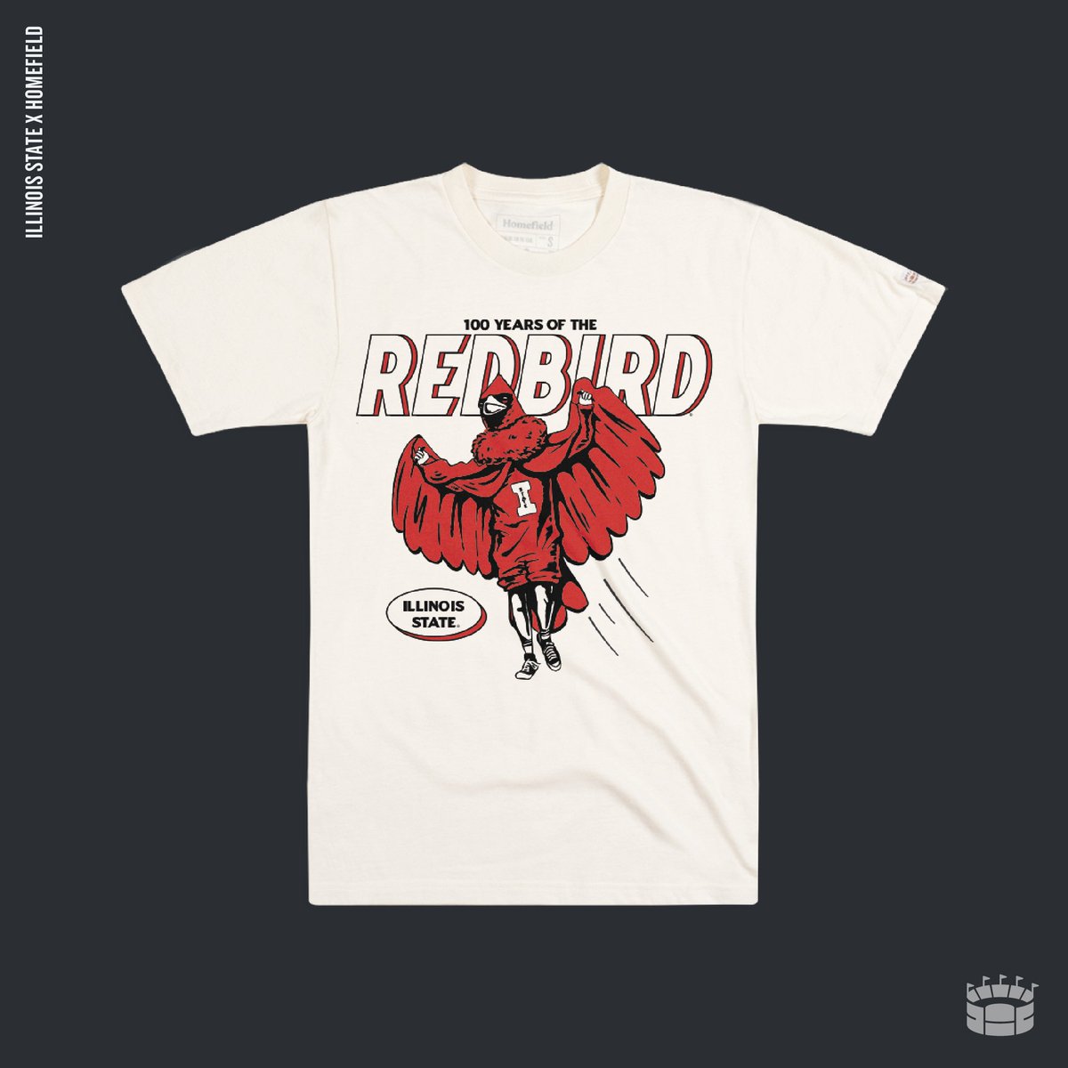 HomefieldApparl's tweet photo. HAPPY 100 YEARS OF THE REDBIRD!

100 years ago, Illinois State changed its mascot from the "Fighting Teachers" to the Redbirds.

We're celebrating with this commemorative Reggie Redbird illustration.
https://t.co/A6LDpUWuom https://t.co/hdEOFzyxHK