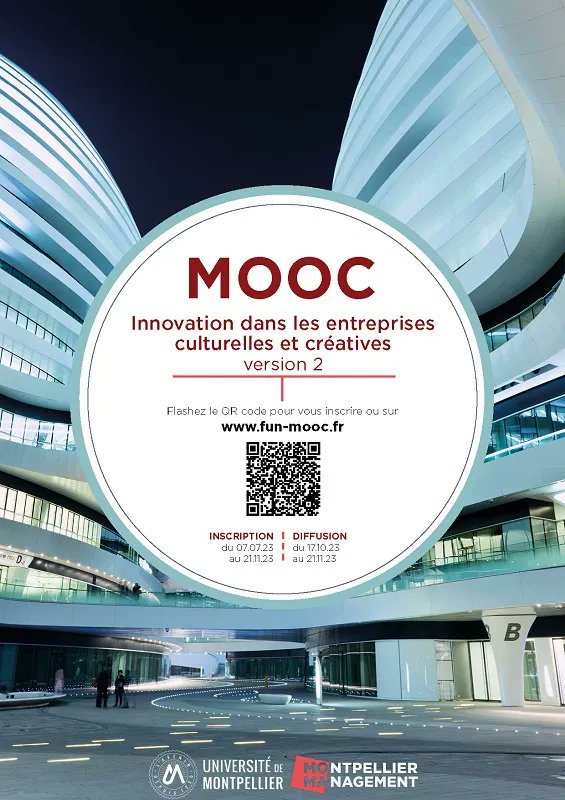 PedagoNUM's tweet photo. #Innovation Le MOOC de @MtpManagement "Innovation dans les entreprises culturelles et créatives" revient pour une deuxième session.
Les inscriptions ont débuté le 3 juillet et sont toujours en cours, rejoignez-nous !
👉 https://t.co/YxxGZJJiGy
#MtpManagement @umontpellier https://t.co/CN1QU7RshB