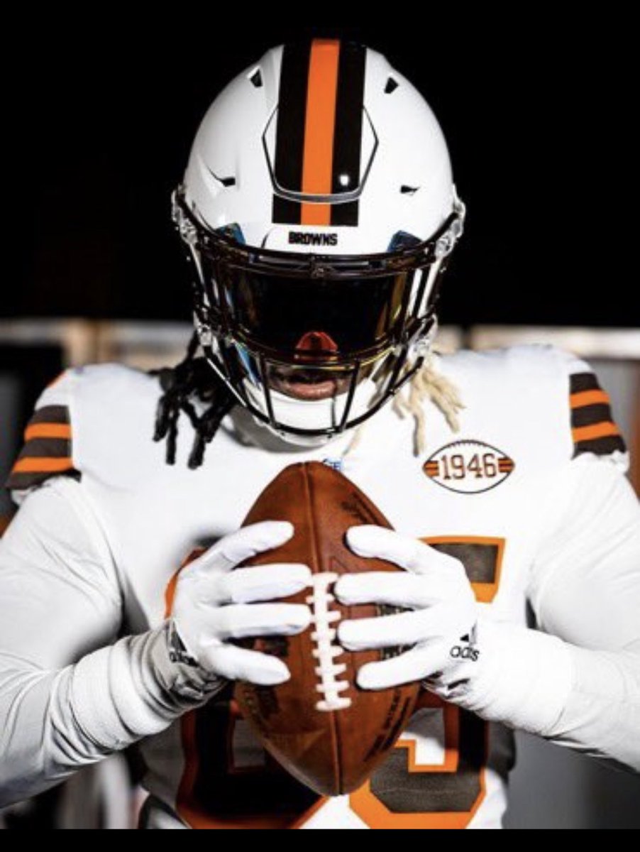 Browns will wear a white alternate helmet with white throwback jerseys in Week 2 against the Steelers for Monday Night Football. They will then wear them in week 6 at home against the 49ers and Week 17 against the Jets on Thursday Night Football: