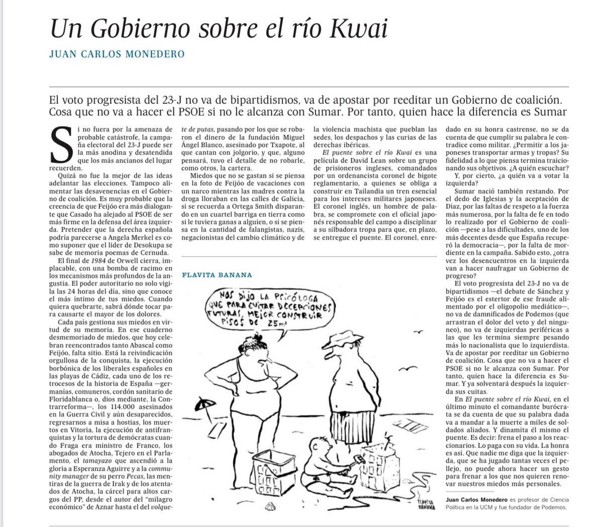 MonederoJC's tweet photo. Hay un giro en las elecciones. Más gente sabe que @NunezFeijoo es un mentiroso y que Abascal es una amenaza a la democracia. Más gente sabe que sin @sumar no hay gobierno de coalición. Por eso, ni un solo voto de @PODEMOS tiene que dejar de votar a Sumar. https://t.co/hd4GjzL8Yw https://t.co/eWSaxZKTvI