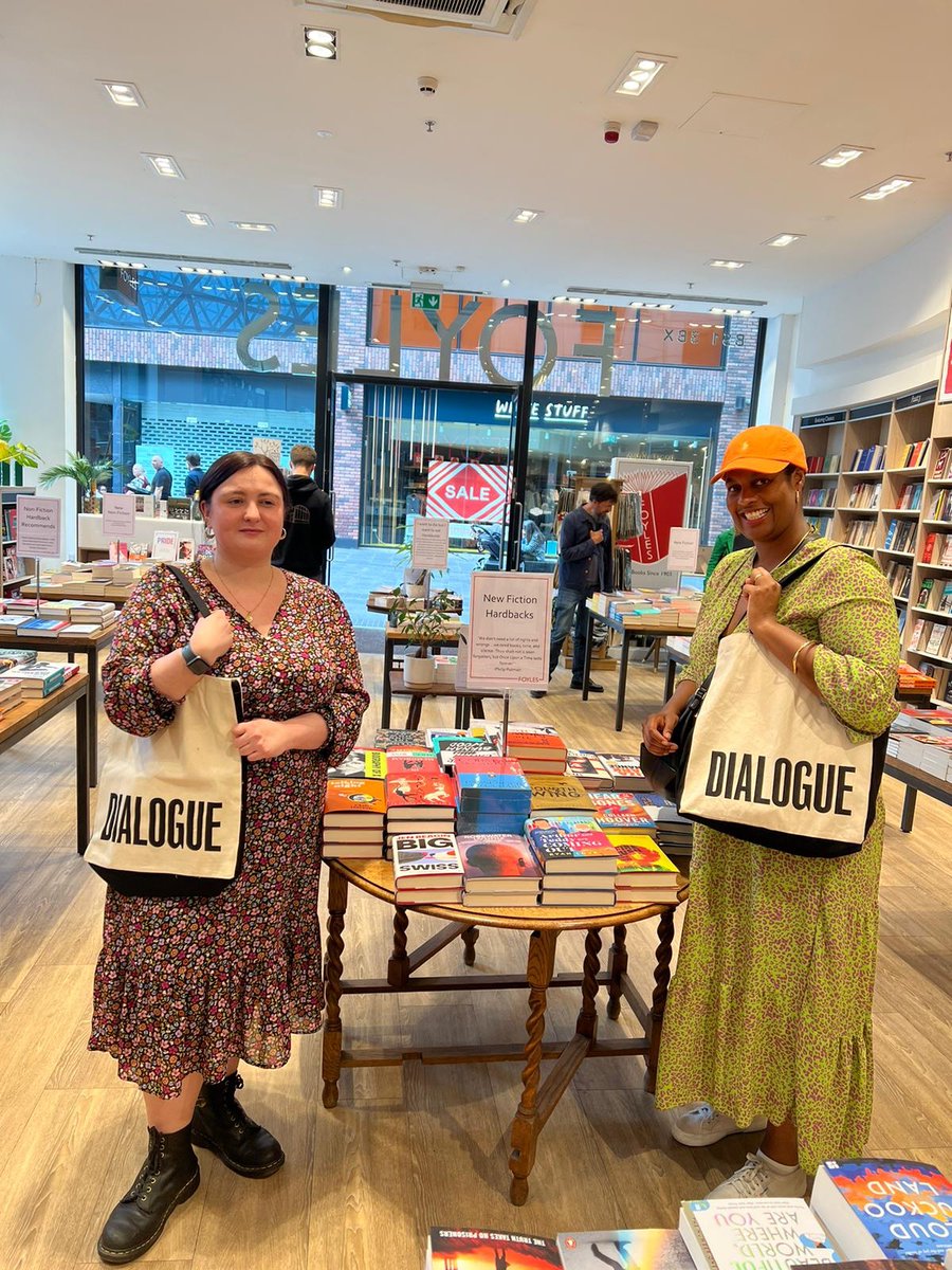 SharLovegrove's tweet photo. I worked in Foyles in Charing Cross Road when I was 18 so it has a special place in my heart. Wonderful to meet Kerry at @Foyles in Bristol and discovering her loves for Japanese and Korean translated fiction (which we have coming on @dialoguepub)!! https://t.co/NY66X0wOXj
