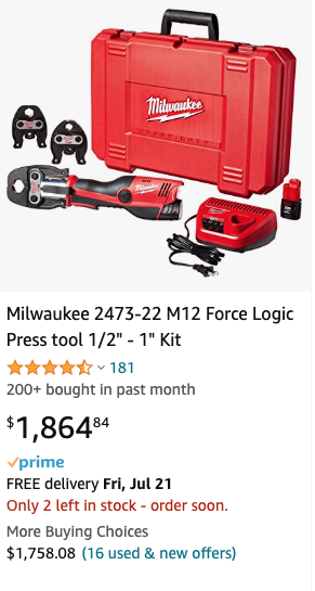 When I heard people complaining about the cost of a ProPress I figured they must be a few hundred dollars