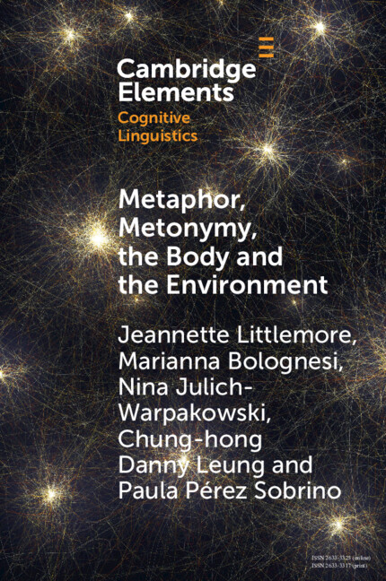 Don’t miss your chance to read new Cambridge Element Metaphor, Metonymy, the Body and the Environment by <a href="/JeannetteL16/">Jeannette Littlemore</a> @MariannaBolog <a href="/NinaJulich/">Nina Julich</a> Chung-hong Danny Leung and <a href="/paulapsobrino/">Paula P Sobrino</a> Free access available until 25 July
ow.ly/BNfX50P8lyS
#cambridgeelements