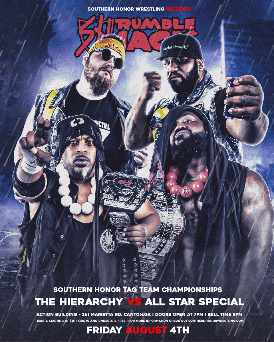 SHonorWrestling's tweet photo. At #SHW52, @BlackCloudJB said there’s only one team currently deserving of a title opportunity, and that team is the recently-returned All-Star Special! On August 4th, we’ll see Joe Black & @BlacklistUno defend their SHW Tag Team Titles against @HansonBeerMan & @WAHuckaby! https://t.co/nmtWAyvqxN