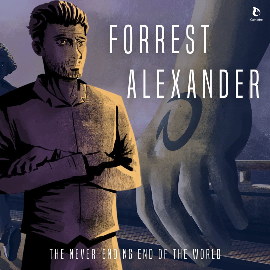 campfirewriting's tweet photo. 🌀 Meet Forrest: a founding member of The Chosen, dedicated to carving out a bold new world post-time-apocalypse. He won't stop until he's played his part to rewrite history. Learn more about @AnnChristyZ's #NEEW or pre-order for $0.99: https://t.co/3hLmXnBez7 https://t.co/HN6jjTLLVX