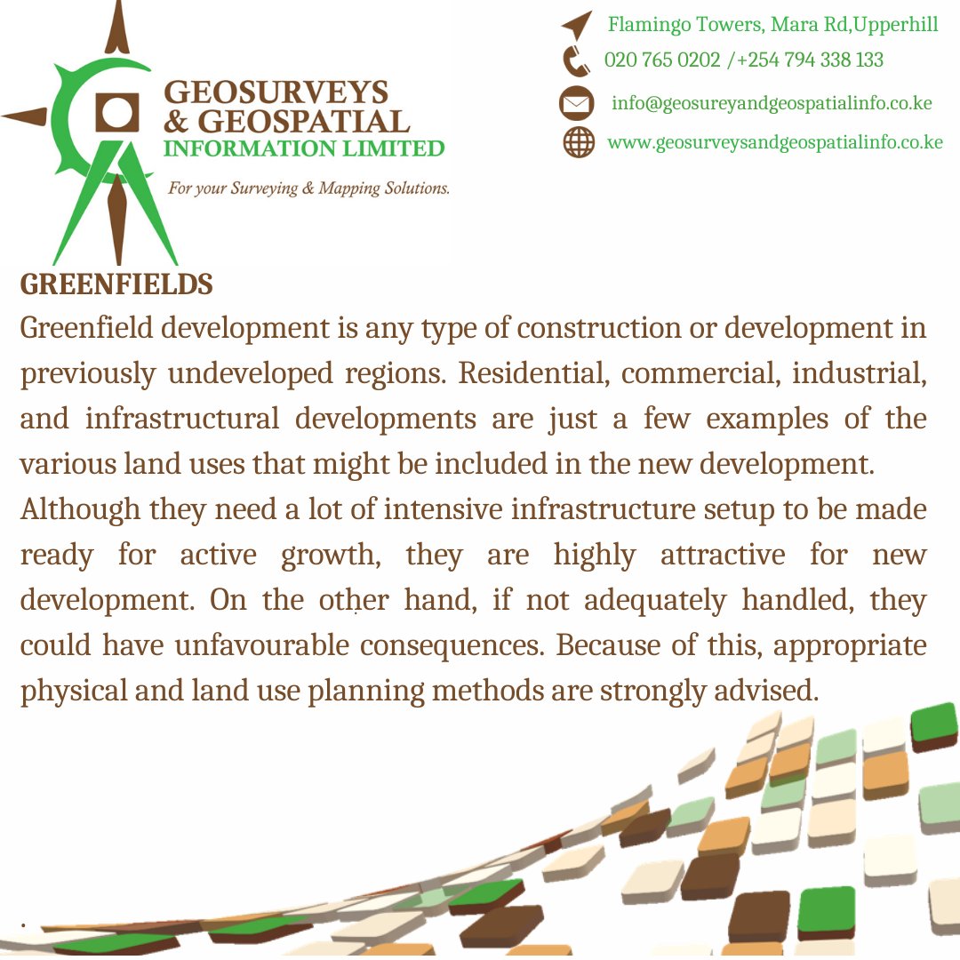 ggilkenya's tweet image. What is greenfield development?
#landuseplanning #greenfielddevelopment #ggil