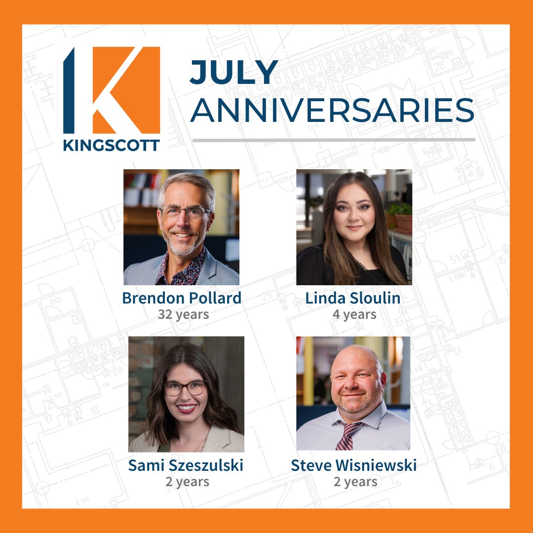 Today we recognize our July work anniversaries. Thank you for being a part of our Kingscott Family! #KingscottAnniversaries #WorkingTogether #GrowingTogether #CreatingPlacesYoullLove