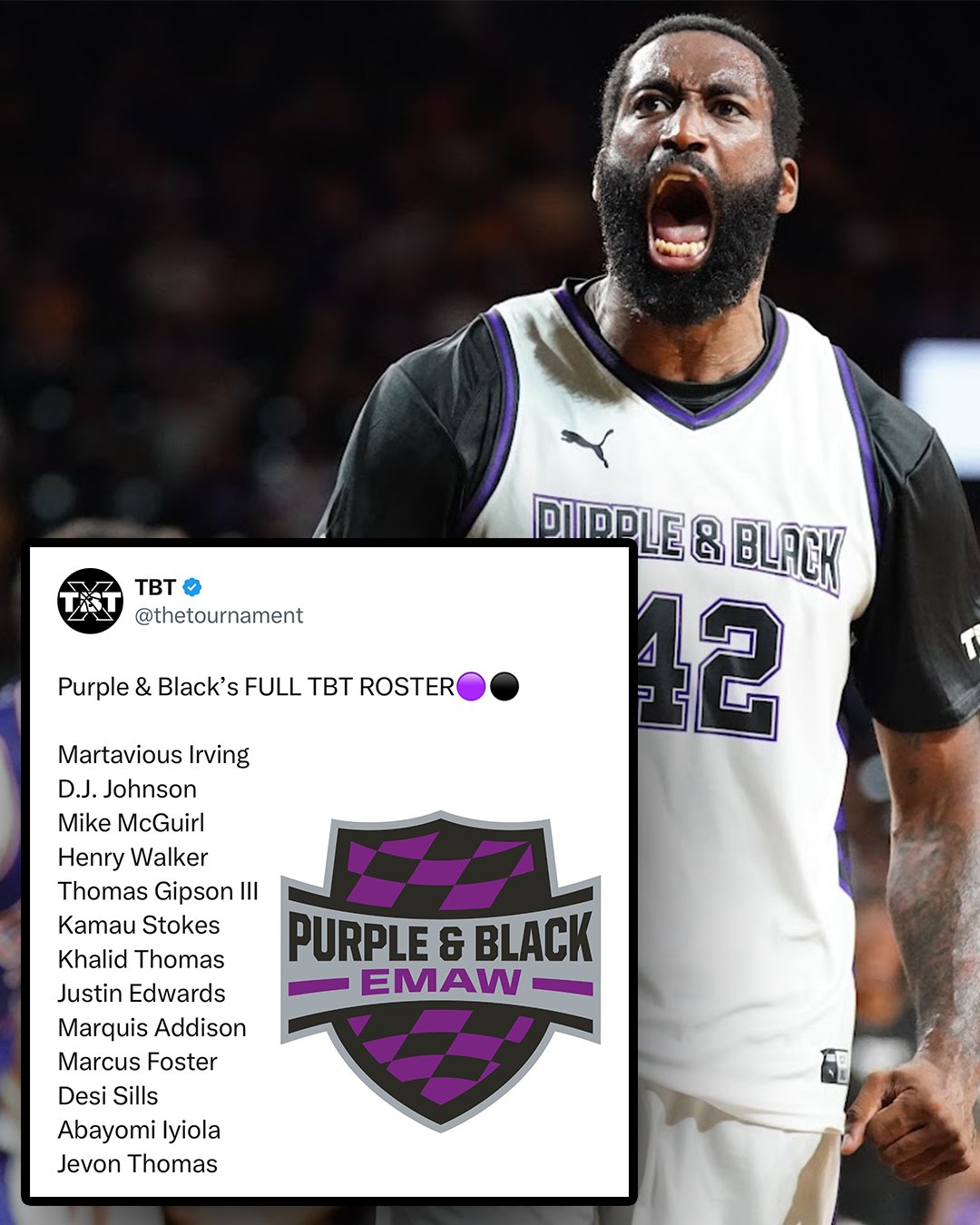 TBT on X Purple Black s FULL TBT ROSTER https t R0ZzzK5Ozb X