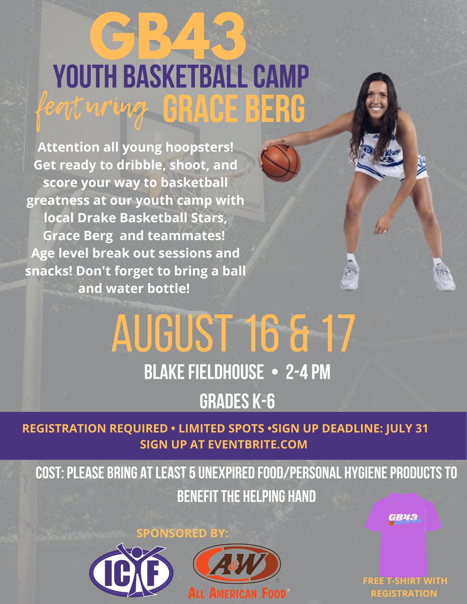 graceberg43's tweet photo. Looking forward to a couple super fun days with the kids! Registration is limited &amp; closes by July 31st, get your spots now!💜

Grades K-2 register here:
https://t.co/S0zxMt0cv0
Grades 3-4 register here: 
https://t.co/HE8pwR5uX9
Grades 5-6 register here:
https://t.co/zg7jnrSGK0 https://t.co/mplc3rsyYf