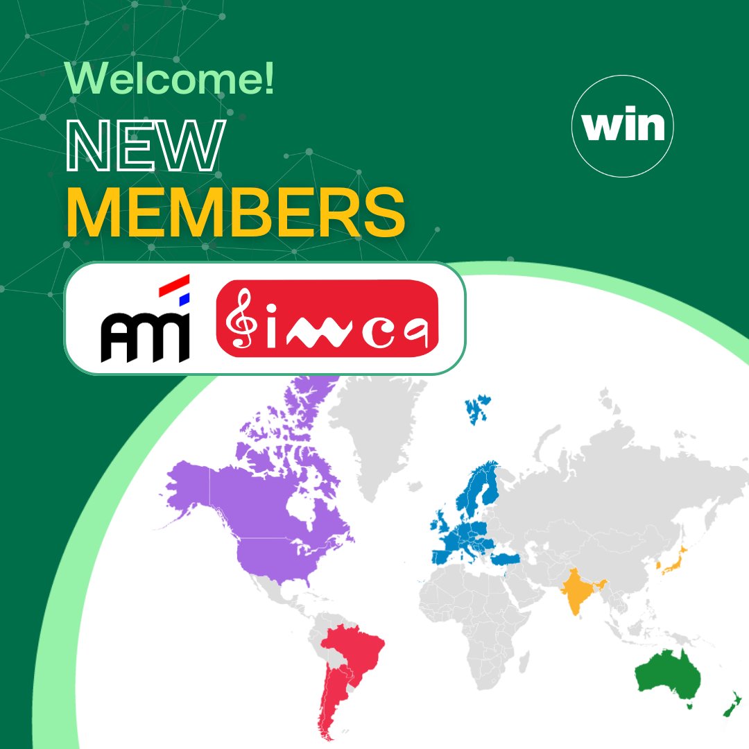 2 nuevos socios se unen a <a href="/winformusic/">WIN</a> desde India y Paraguay! Bienvenidos SIMCA y <a href="/AMIparaguay/">AMI Paraguay</a> a la Worldwide Independent Network, cuya misión es velar por la integridad y representar a la industria musical indep. a nivel 🌎, donde somos parte desde 2014.
bit.ly/46U3HxJ