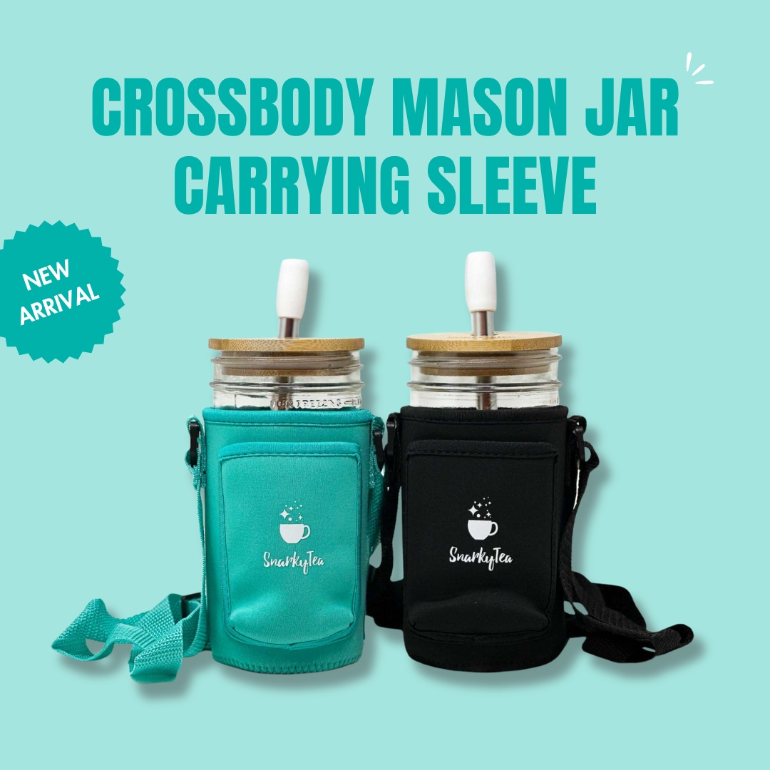 NEW ARRIVALS: Dress Up Your Cold Brew! 🌸🫐🍑⁠
⁠
Now you can dress up all your favorite bevs with our new line of simple syrups infused with fresh fruit &amp; herbs + a fun and functional Crossbody Mason Jar Carrying Sleeve.⁠