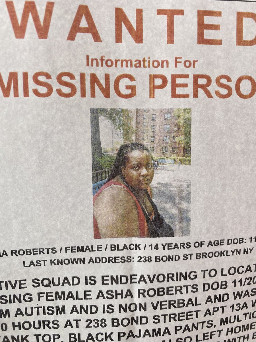 _silkyyy's tweet photo. Missing child from Gowanus since Saturday. She is 14 and autistic. Please keep an eye out for her. Please share to your socials #NYC https://t.co/j4GzPpqf1j