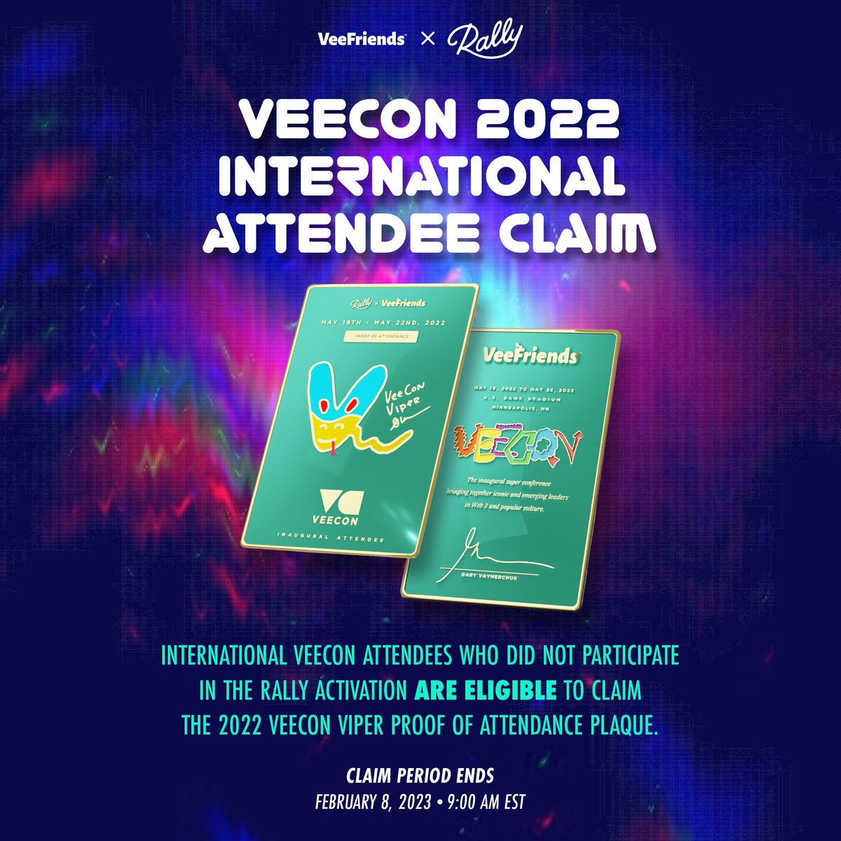 Burge (@burgeuk) on Twitter photo 🚨 GIVEAWAY TIME 🚨
2022 VeeCon Viper "POAP" Plaque ✨
Rules to enter 📋:
- Like & RT this post ✅
- Follow me <a href="/BurgeUK/">Burge</a> ✅
Ends at 10PM BST (5PM EST) tomorrow! ⏰
<a href="/veefriends/">VeeFriends</a> <a href="/veecon/">VeeCon</a>
<a href="/garyvee/">Gary Vaynerchuk</a> 🚨 GIVEAWAY TIME 🚨
2022 VeeCon Viper "POAP" Plaque ✨
Rules to enter 📋:
- Like & RT this post ✅
- Follow me <a href="/BurgeUK/">Burge</a> ✅
Ends at 10PM BST (5PM EST) tomorrow! ⏰
<a href="/veefriends/">VeeFriends</a> <a href="/veecon/">VeeCon</a>
<a href="/garyvee/">Gary Vaynerchuk</a>